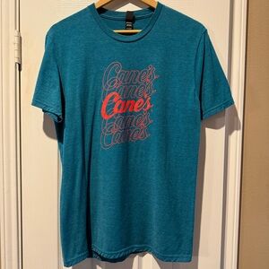 Raising Canes Unisex T-Shirt Medium Unique Blue/Green Teal Color Graphic Tee